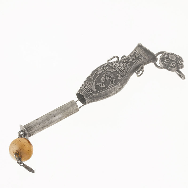 Chinese Qing Dynasty silver Needle Case