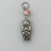 Antique Chinese Qing Dynasty hollow coin silver child charm with carnelian bead. pdvs1006