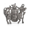 Antique Chinese Qing Dynasty two-sided hollow repousse sterling silver Qilin with rider pendant. j-pdvs999