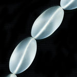 Vintage frosted crystal twists. 22x12mm Japan pkg of 4.