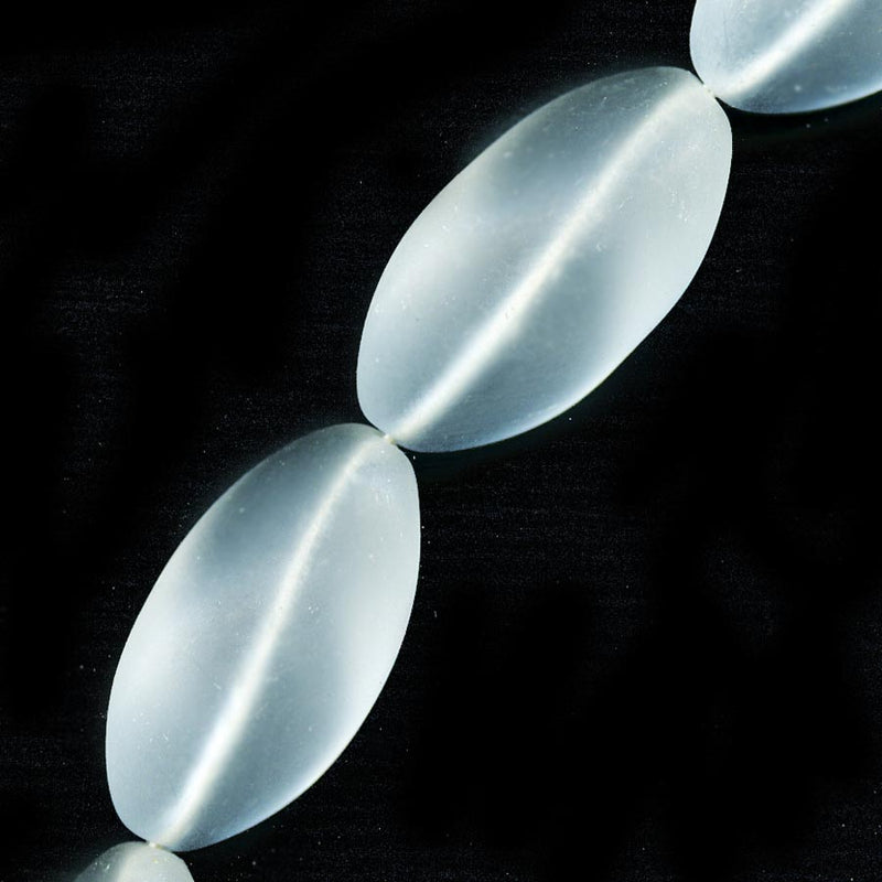 Vintage frosted crystal twists. 22x12mm Japan pkg of 4.
