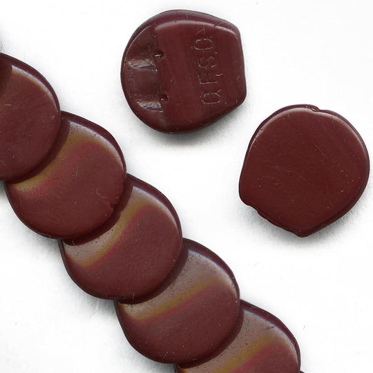 Old French 2 hole overlapping disks 16mm Pkg. of 10.  b11-br-0753