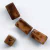 Vintage Czech picasso finish glass rectangle beads. 10x5mm. Pkg of 6. 