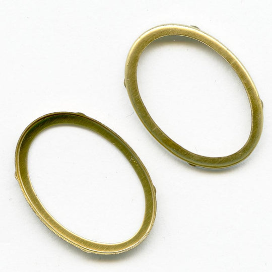 b9-0962-Solid brass bezel setting for 19x14mm cabochon. Pkg of 4