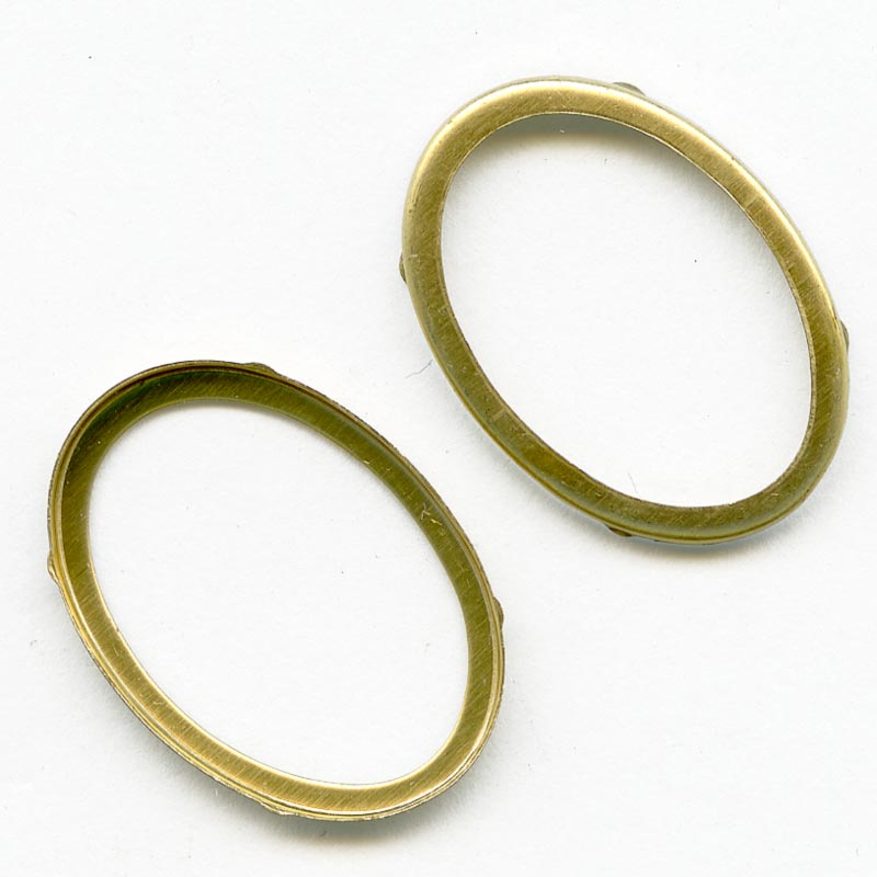 Solid brass bezel setting for 19x14mm cabochon. Pkg of 4