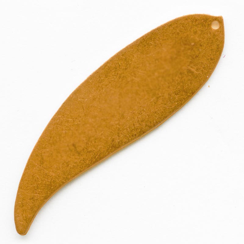 Vintage copper leaf pendant. 50x14mm pkg. of 4.