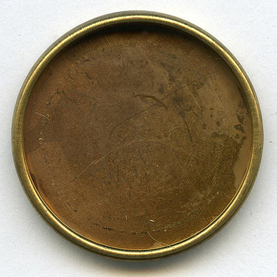 b9-0966-Rounded lip brass bezel setting for 28mm cabochon. Pkg of 1