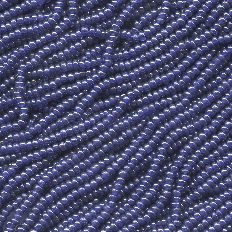 Vintage pearl opaque blue seed bead hank, 16/0, Czechoslovakia "Finest Brand" 45 gram hank.