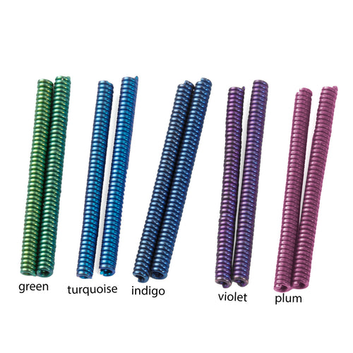 Anodized Niobium Bead Coils 25x2mm tube. Vintage 1980s. Pkg. 2. 