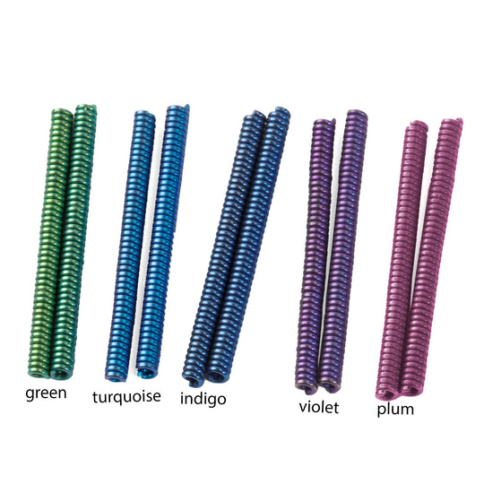 Anodized Niobium Bead Coils 25x2mm tube. Vintage 1980s. Pkg. 2. b18-663