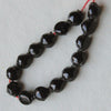 Rare vintage hollow jet glass beads Occupied Japan 9x8mm strand of 25.