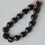 Rare vintage hollow jet glass beads Occupied Japan 9x8mm strand of 25.