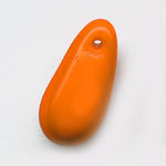 Vintage opaque persimmon glass teardrop pendant Czechoslovakia,14x7mm pkg of 10.