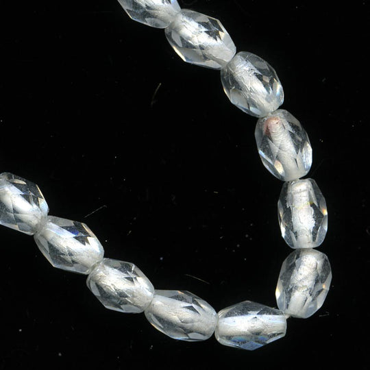 Vintage Austrian white core crystal ovals, 7x5mm, pkg of 25. b11-cr-0557(e)