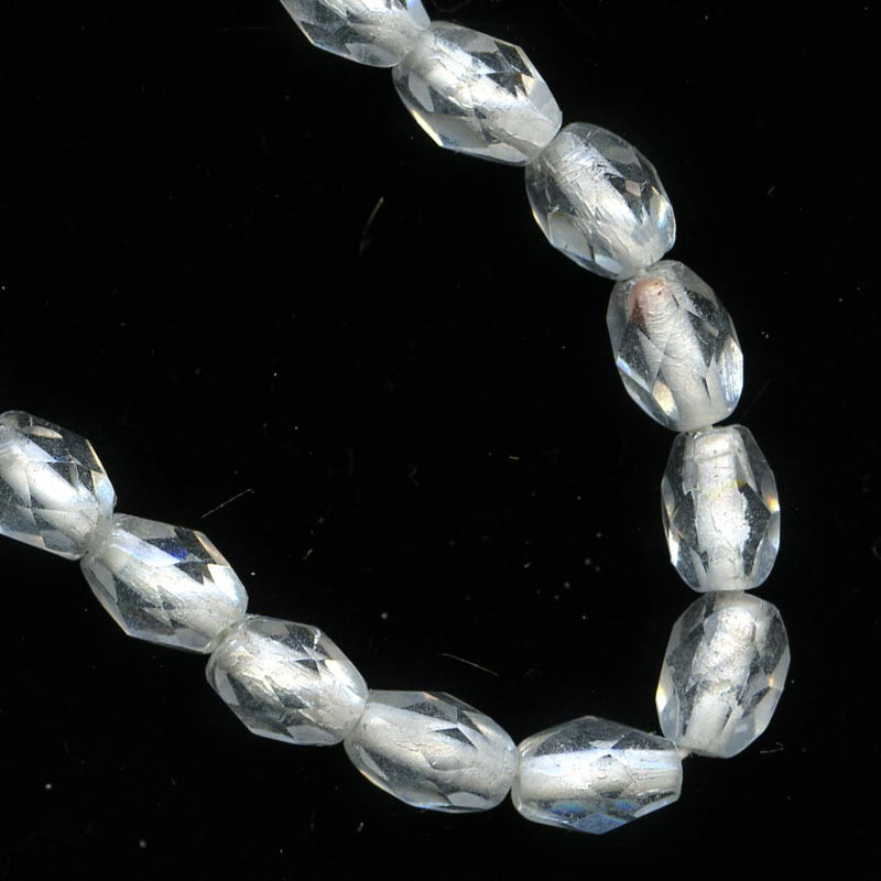 Vintage Austrian white core crystal ovals, 7x5mm, pkg of 25.