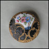 Victorian champlevé enamel button, 1 1/4 inch diameter