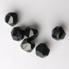 Vintage jet glass hand-faceted English cut. Czechoslovakia. 7mm Strand of 25. 