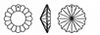 Vintage Swarovski pendant crystal bead. Article 6701. 27mm Pkg of 1.