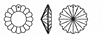 Vintage Swarovski pendant crystal bead. Article 6701. 27mm Pkg of 1.