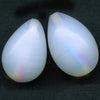 Vintage opal glass teardrop shaped beads, 20x13mm, Japan, pkg of 2.