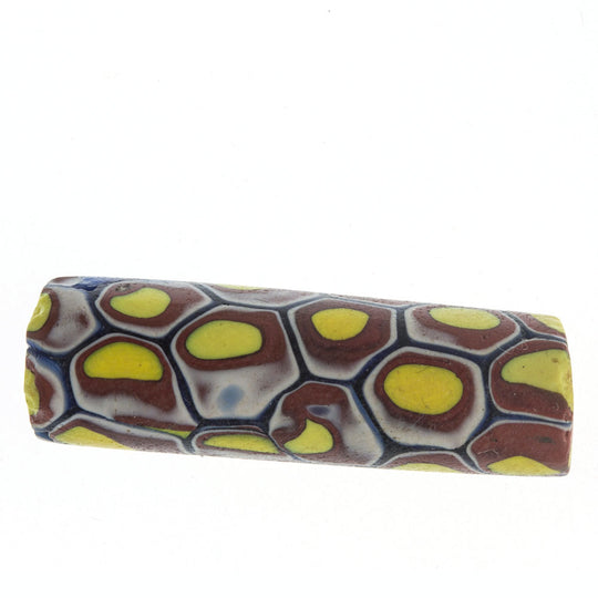 Antique Venetian glass millefiori trade bead. Approx. 37 x 12 mm. b1-776cs