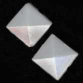 Antique dove grey square nailhead glass bead. 6mm. Strand of 23. b11-bw-0802