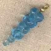 Aqua glass grape pendant. 36mm. Pkg of 2. b11-bl-0903
