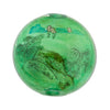 Reverse Painted Hollow Glass Bead, Kingfisher on branch with green background, 28mm pkg of 1. 