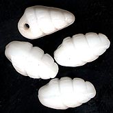 Opaque White Spiral Shell-Shaped Glass Pendants Beads.  Pkg 10.  B11-BW-0723