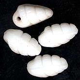 Vintage Japanese opaque white spiral glass pendant beads. 10mm.  Pkg 10. 