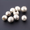 Vintage smooth sterling silver round beads, Mexico. 1940s-50s.