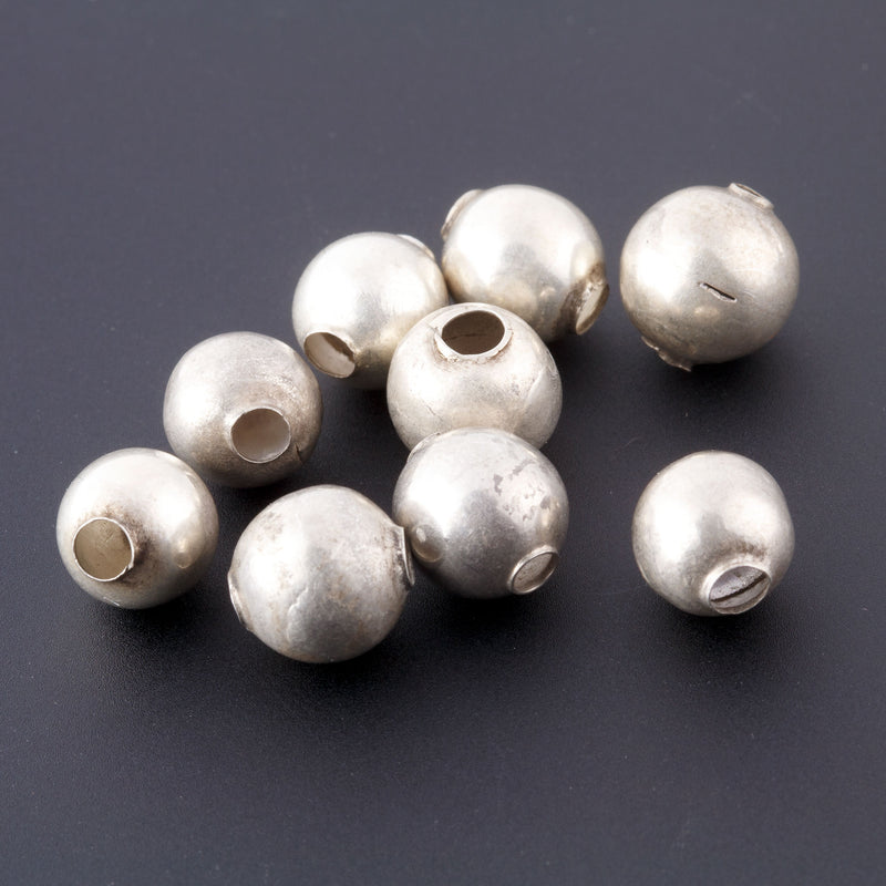 Metal Beads 6mm Silver Spacer Beads Small Round Ball Beads 