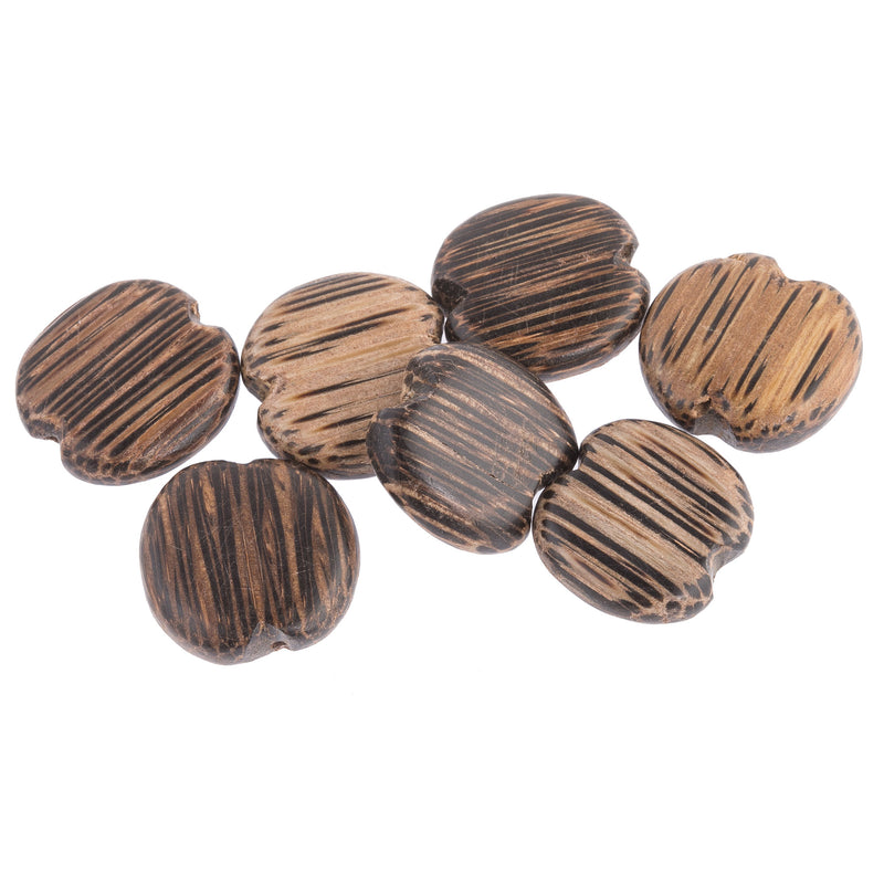 Vintage Flat Palmwood Disks. 19x4mm. Pkg of 10. 