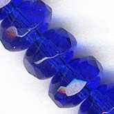 Czech Cobalt Blue Rondelles. 7x4mm. Pkg of 10. B11-BL-0596