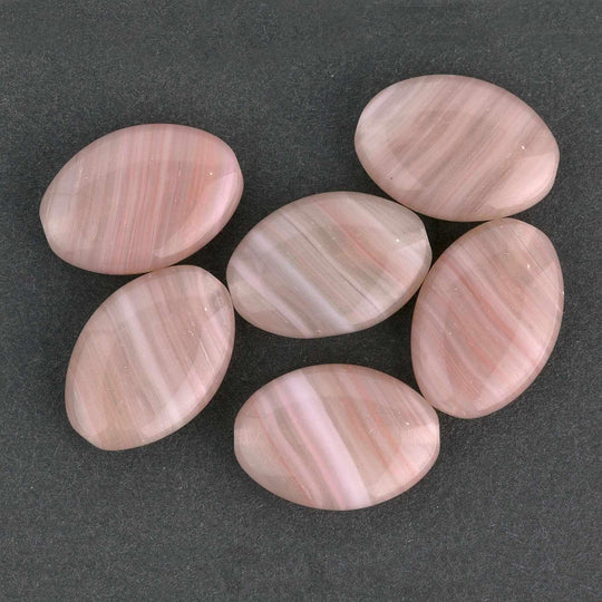 Czech Faux Gemstone Glass Oval Beads. 16x11mm. Pkg of 6. b11-br-0651