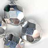 Czech bright silvered fire polish 8mm round glass beads. Pkg of 10. b11-bw-0799