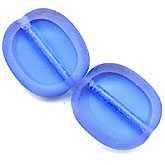 Dark sapphire table cut oval with frosted edges. 12x15mm. Pkg of 4. b11-bl-0914