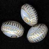 Egyptian eye bead with gold decor. 13x9mm. Pkg of 5. b11-bl-0798