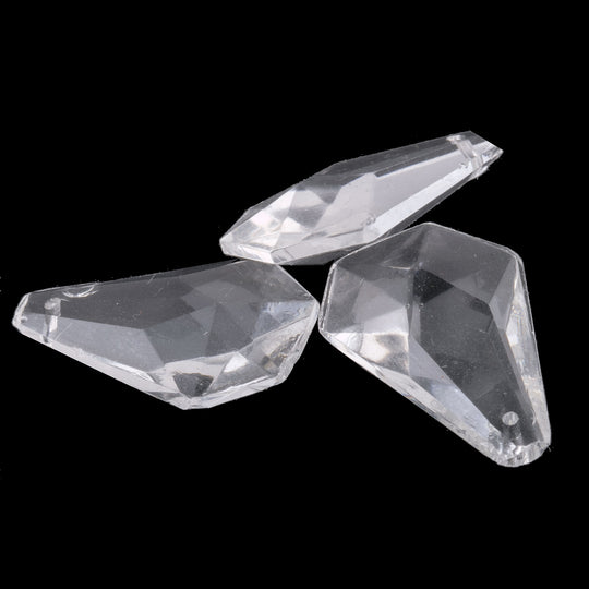 Faceted Clear Glass Drop Pendant. 20x22mm. Czechoslovakia. Pkg 4. b11-cr-0898