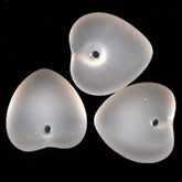 Heart Pendant, clear frosted. West German. 10mm. Pkg 5. B11-BW-0612