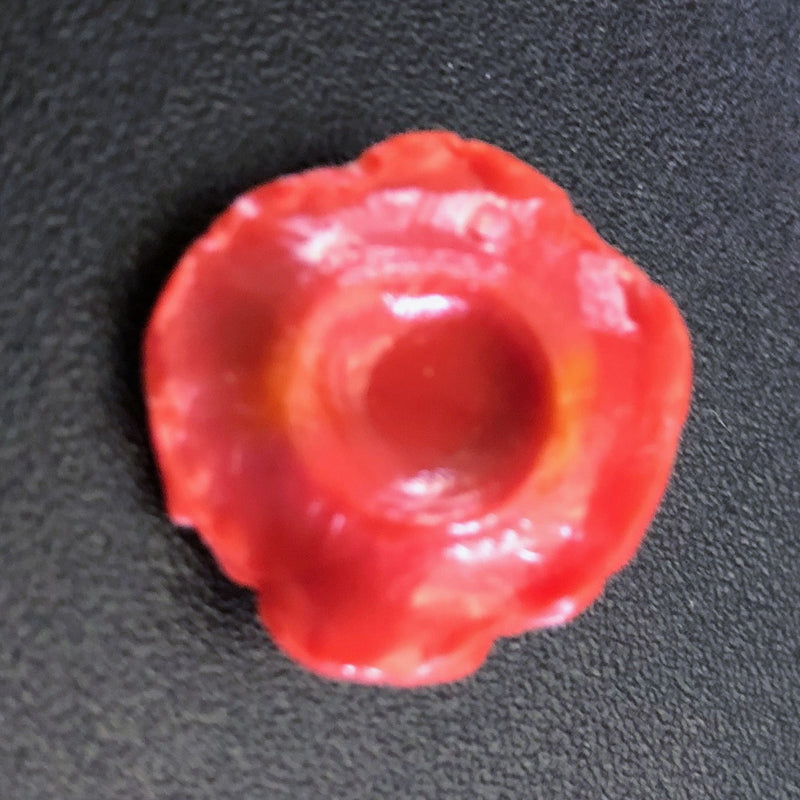 Vintage molded coral glass rose stone 20mm pkg of 1.