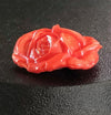 Vintage molded coral glass rose stone 20mm pkg of 1.
