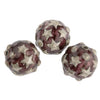 Enamel bead with silver stars, 15mm. Pkg of 1. 