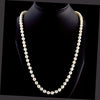 Vintage Japanese Akoya semi-baroque pearl estate necklace 7mm beads 24 inches