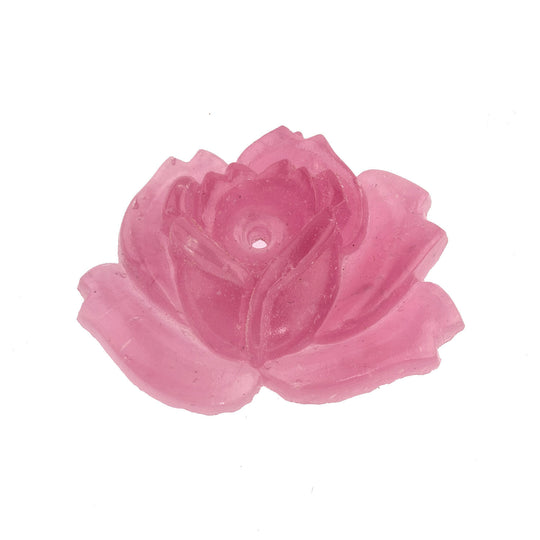 Translucent Pink Glass Rose Cabochon, Cherry Brand. Japanese. Pkg of 1. b5-509d