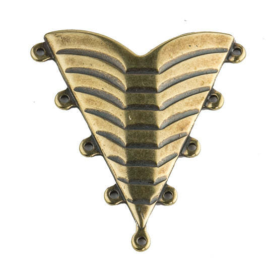 Vintage brass 9 ring connector. 26x25mm. Sold individually. b9-2193