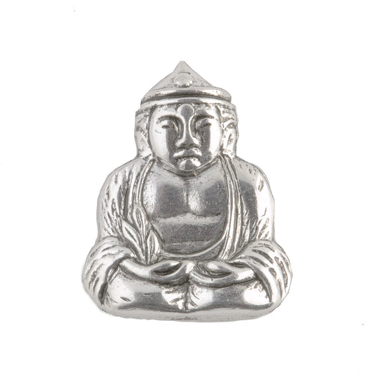 Vintage silver plated Buddha stamping. 25x20mm. Pkg. of 2. b9-0873s