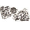 Vintage silver plated Buddha stamping. 25x20mm. Pkg. of 2. 
