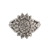 Vintage sterling silver sunburst marcasite studded ring. size 6.75