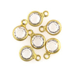 Austrian crystal and brass rounds-17ss, Crystal 1 ring, 5mm - sold in lots of 12. 